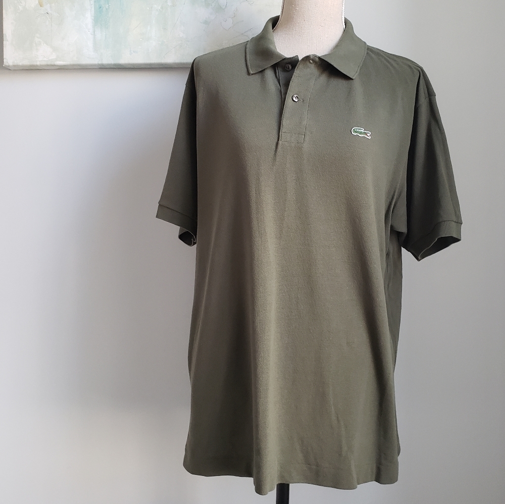 VINTAGE LACOSTE POLO SHIRT GREEN OLIVE PRE-OWNED